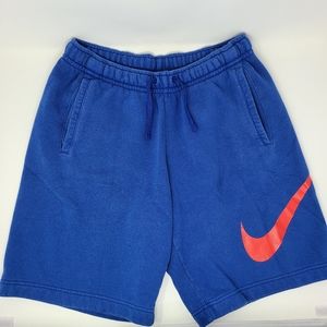 Nike Air Swoosh Logo Sweat Shorts Blue Red 843520 size Medium